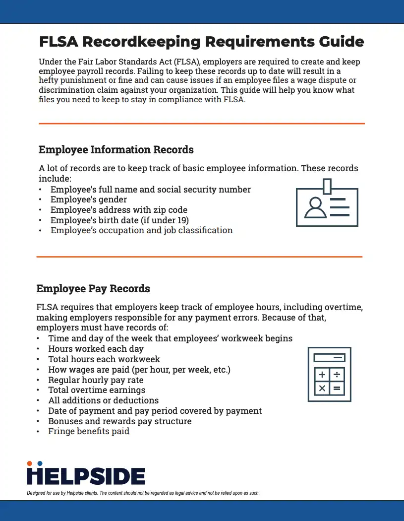 FLSA Recordkeeping Requirements Guide