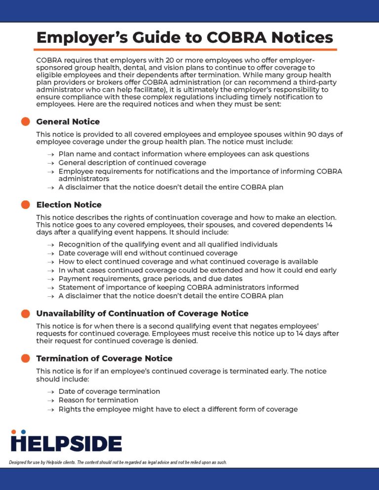 Employer's Guide to Required COBRA Notices